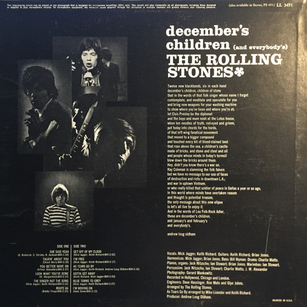 The Rolling Stones : December's Children (And Everybody's) (LP, Album, RE, 26 )