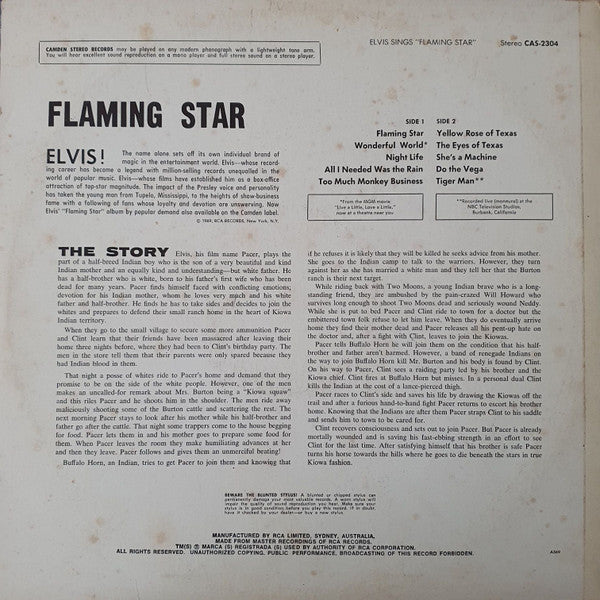 Elvis Presley : Elvis Sings "Flaming Star" (LP, S/Edition)