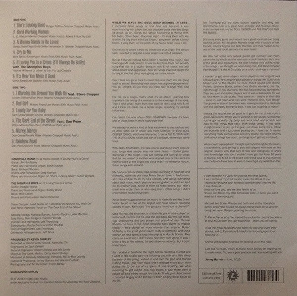 Jimmy Barnes : Soul Searchin' (LP, Album, Blu)