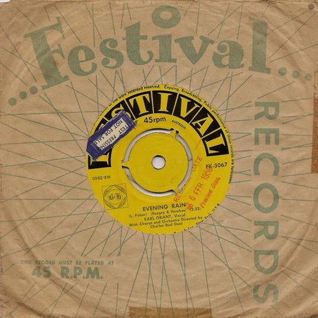 Earl Grant : Evening Rain (7", Single)