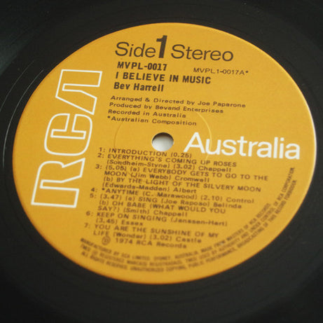 Bev Harrell : I Believe In Music (LP)