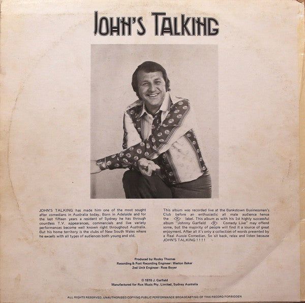 Johnny Garfield (2) : John's Talking (LP, Album)
