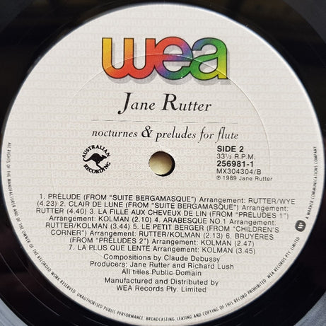 Jane Rutter : Nocturnes & Préludes For Flute (LP, Album)