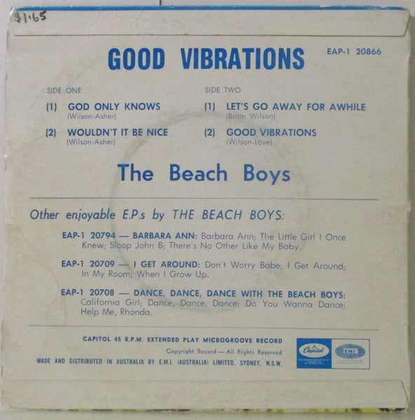 The Beach Boys : Good Vibrations (7", EP, RE)