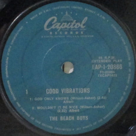 The Beach Boys : Good Vibrations (7", EP, RE)