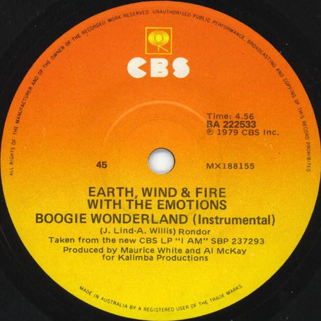 Earth, Wind & Fire With The Emotions : Boogie Wonderland (7")
