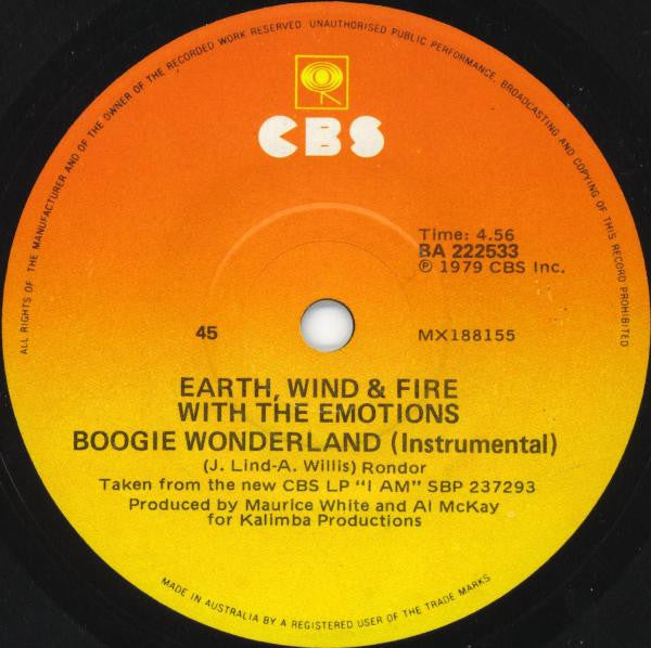 Earth, Wind & Fire With The Emotions : Boogie Wonderland (7")