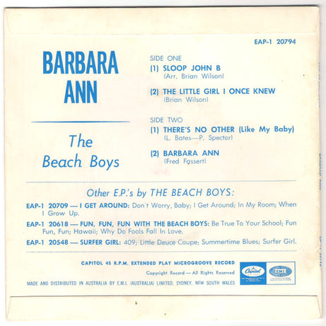 The Beach Boys : Barbara Ann (7", EP)