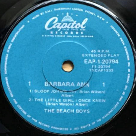 The Beach Boys : Barbara Ann (7", EP)