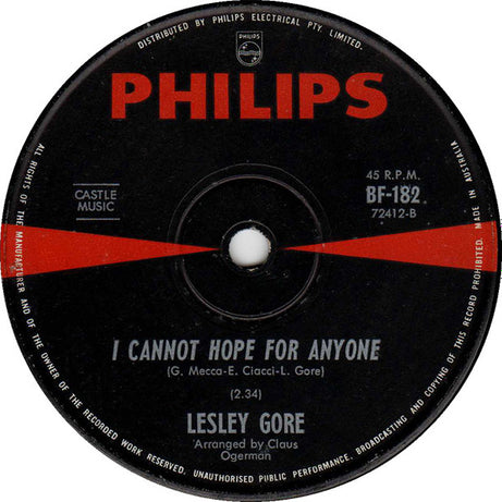 Lesley Gore : All Of My Life  (7", Single)