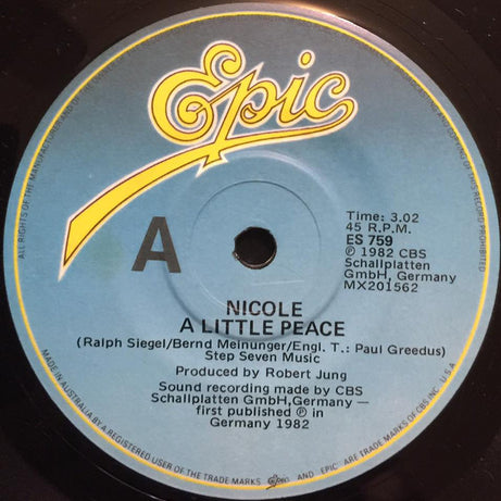 Nicole (2) : A Little Peace (7", Single)