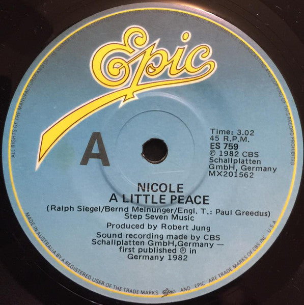 Nicole (2) : A Little Peace (7", Single)