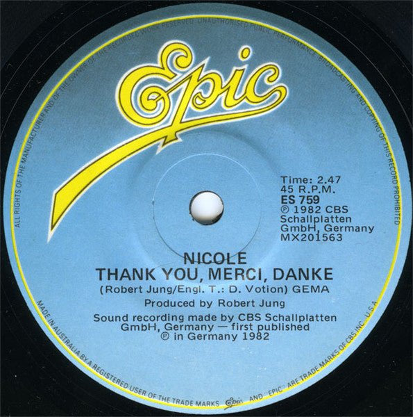 Nicole (2) : A Little Peace (7", Single)