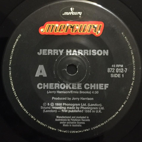 Jerry Harrison : Cherokee Chief (7", Single)