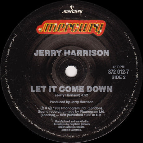 Jerry Harrison : Cherokee Chief (7", Single)