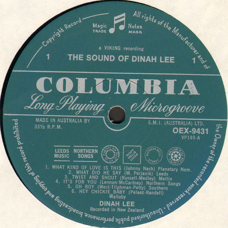 Dinah Lee : The Sound Of Dinah Lee (LP, Album, Mono)