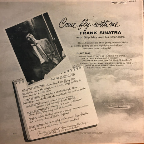Frank Sinatra : Come Fly With Me (LP, Album, Mono, Los)