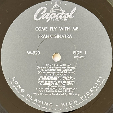 Frank Sinatra : Come Fly With Me (LP, Album, Mono, Los)