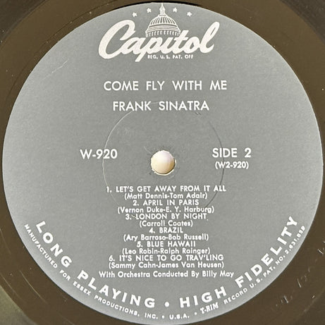 Frank Sinatra : Come Fly With Me (LP, Album, Mono, Los)