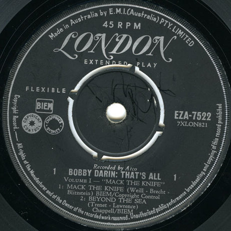 Bobby Darin : That's All - Volume 1 (7", EP)