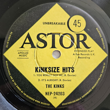 The Kinks : Kinksize Hits (7", EP, Mono)