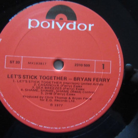 Bryan Ferry : Let's Stick Together (LP, Album, Comp)