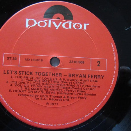 Bryan Ferry : Let's Stick Together (LP, Album, Comp)