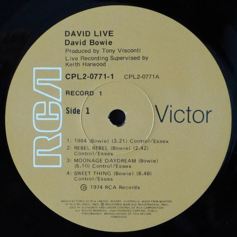 David Bowie : David Live (2xLP, Album, RE, Tan)
