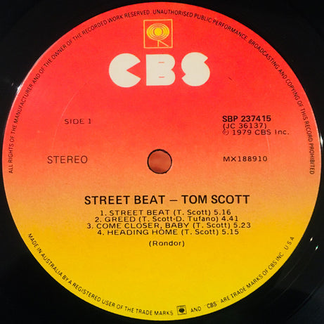 Tom Scott : Street Beat (LP, Album)