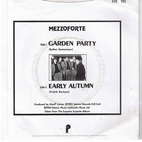 Mezzoforte : Garden Party (7", Single, Dam)