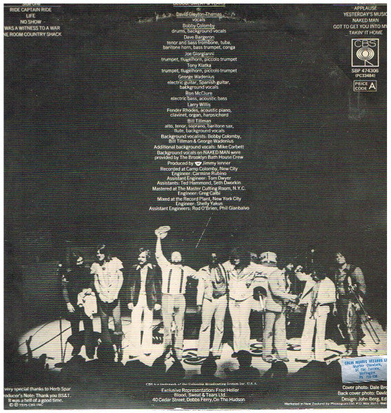 Blood, Sweat And Tears Featuring David Clayton-Thomas : New City (LP, Album)