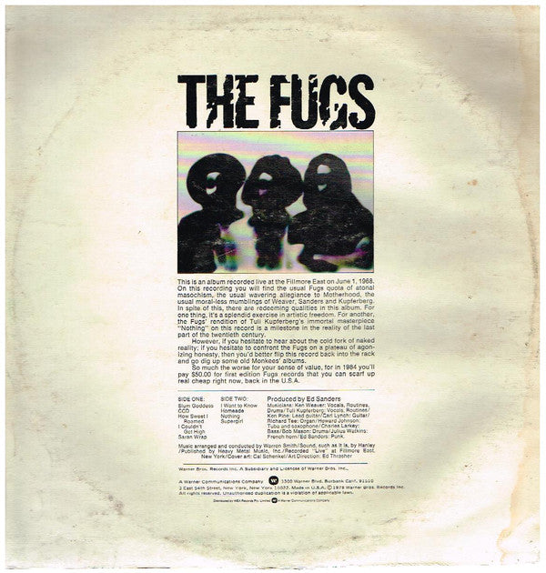 The Fugs : Golden Filth (LP, Album, RE)