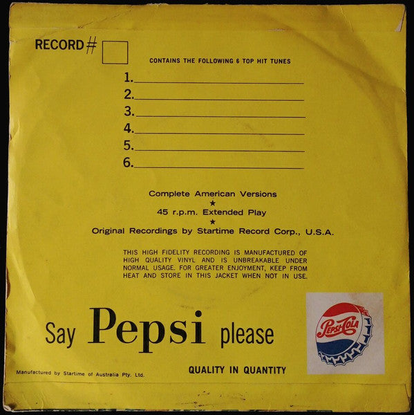 Various : Today's 6 Top Hits: Record 2 (7", EP)