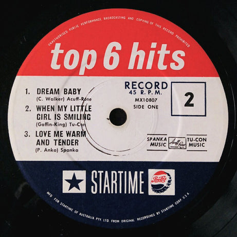 Various : Today's 6 Top Hits: Record 2 (7", EP)