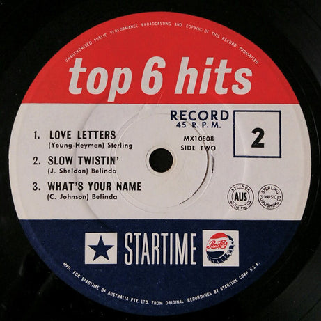 Various : Today's 6 Top Hits: Record 2 (7", EP)