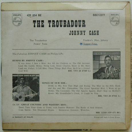 Johnny Cash : The Troubadour (7", EP)
