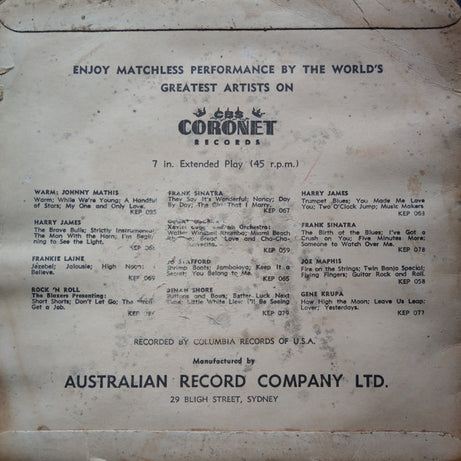 Louis Armstrong And His All-Stars : Mack The Knife (7", EP)