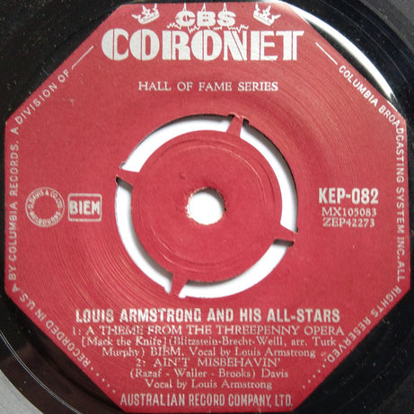 Louis Armstrong And His All-Stars : Mack The Knife (7", EP)