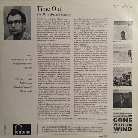 The Dave Brubeck Quartet : Time Out (LP, Album, Mono)