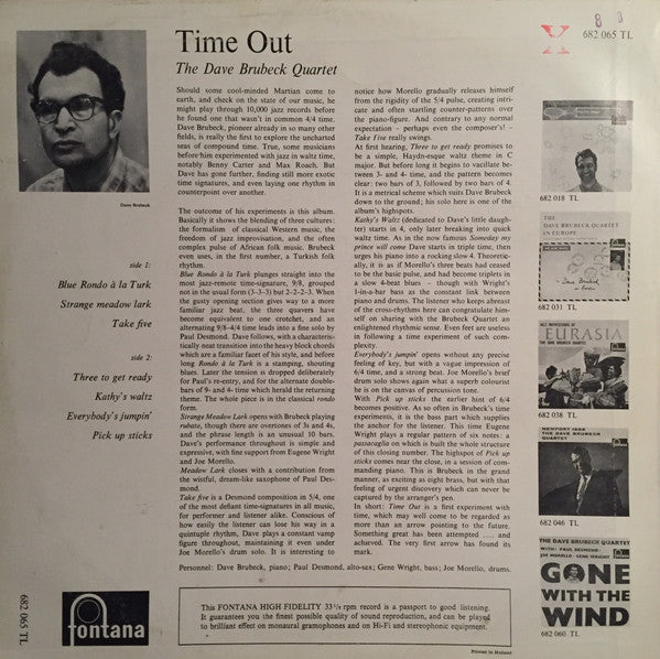 The Dave Brubeck Quartet : Time Out (LP, Album, Mono)