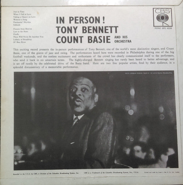 Tony Bennett With Count Basie And His Orchestra* : In Person! (LP, Album, Mono, RE)