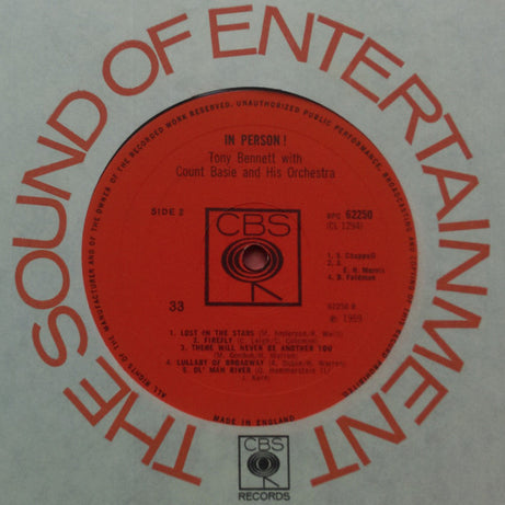 Tony Bennett With Count Basie And His Orchestra* : In Person! (LP, Album, Mono, RE)