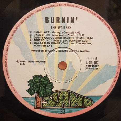 The Wailers : Burnin' (LP, Album)