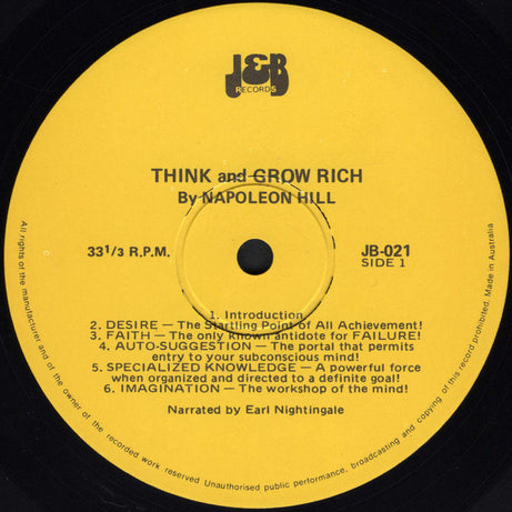 Napoleon Hill : Earl Nightingale : Think And Grow Rich (LP)