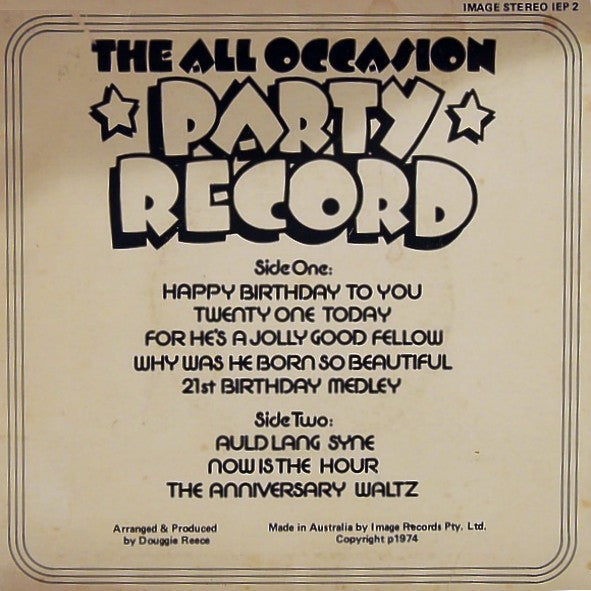 The Shamrock Singers : The All Occasion Party Record (7", EP)