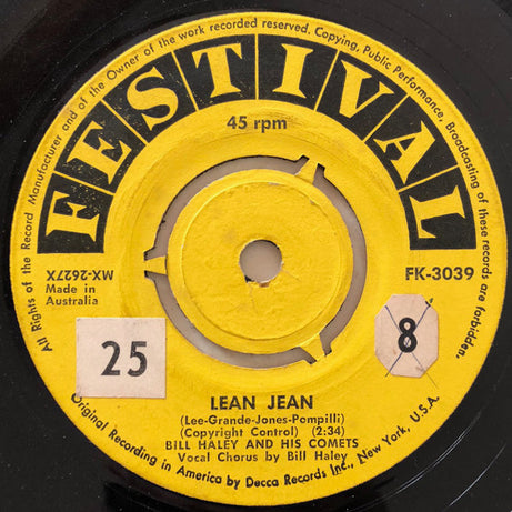 Bill Haley And His Comets : Lean Jean / Don't Nobody Move (7", Single, Lab)