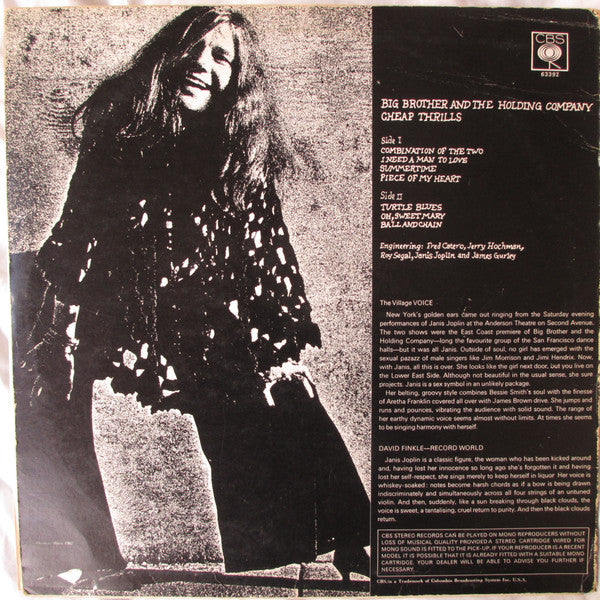 Big Brother & The Holding Company : Cheap Thrills (LP, Album, RP)