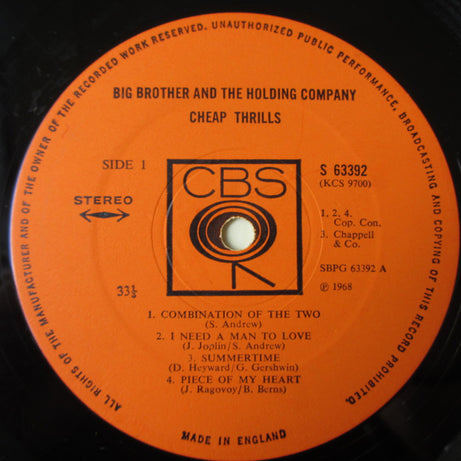 Big Brother & The Holding Company : Cheap Thrills (LP, Album, RP)