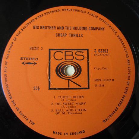 Big Brother & The Holding Company : Cheap Thrills (LP, Album, RP)
