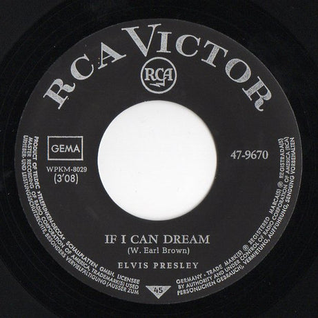 Elvis* : If I Can Dream / Edge Of Reality (7", Single, Bla)
